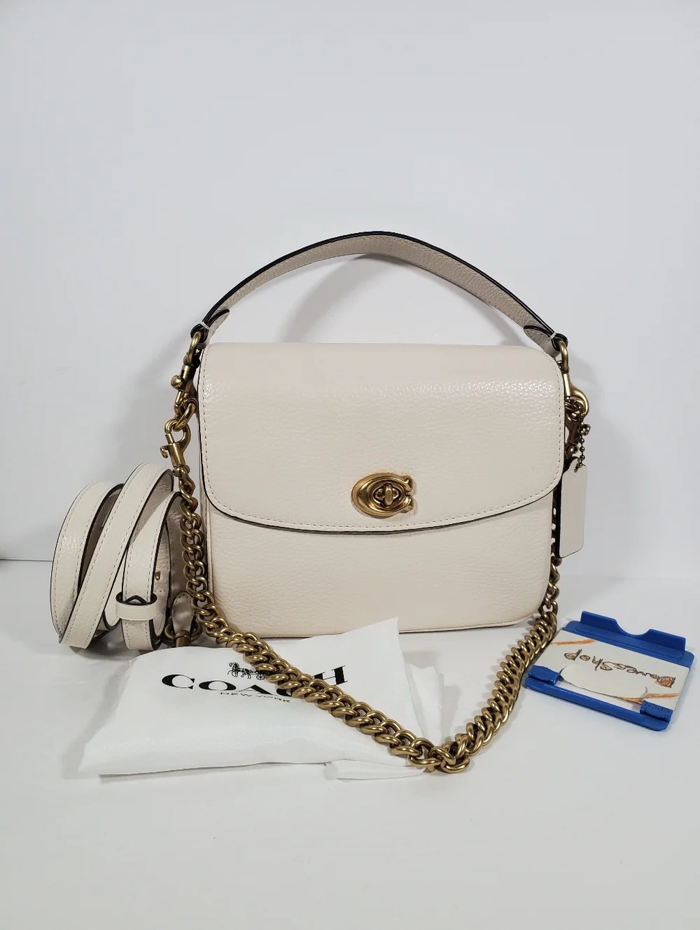 Coach Cassie Pebble Leather 3 Straps Small Top Handle Crossbody Bag NWT